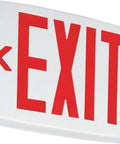 Led Emergency Exit Sign With Double Sided Capability Thermoplastic White Housing Red Letters NiCad Battery Backup