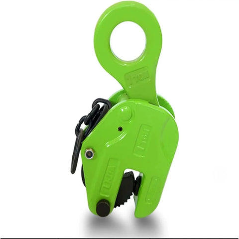 Rock Solid Vertical Plate Lift Heavy Duty Sheet Steel Clamp Granite Slab Lifter adjustable jaw green clamp for lifting heavy materials.