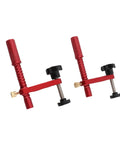 20mm Red Aluminum Bench Dog Clamp Set For Woodworking And MFT Workbench With Protective Pads All Metal Construction Knurled Rod For Strong Down Pressure