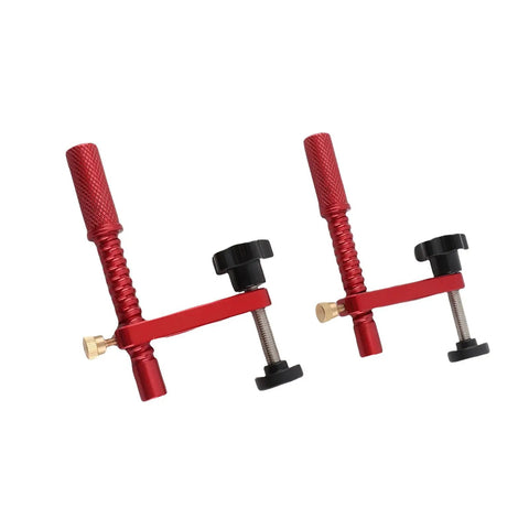 20mm Red Aluminum Bench Dog Clamp Set For Woodworking And MFT Workbench With Protective Pads All Metal Construction Knurled Rod For Strong Down Pressure