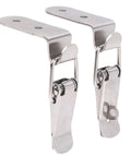 Heavy Duty Dope Jewelry Box Latch Kit 4 Pack Multi Functional 90 Degree Silver Buckle Hook Lock Iron Spring for Wood Boxes
