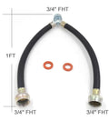 Durable Rubber Washing Machine Y Mixer Hose Connector With 3/4 Inch Fittings And 12 Inch Length, Heavy Duty, Leak Proof, Easy Install