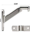 Beefy Heavy Duty Handrail Brackets For Stairs Six Pack With Zinc Alloy Construction And Satin Nickel Finish Waterproof And Rust Resistant Staircase Support For Home Or Office