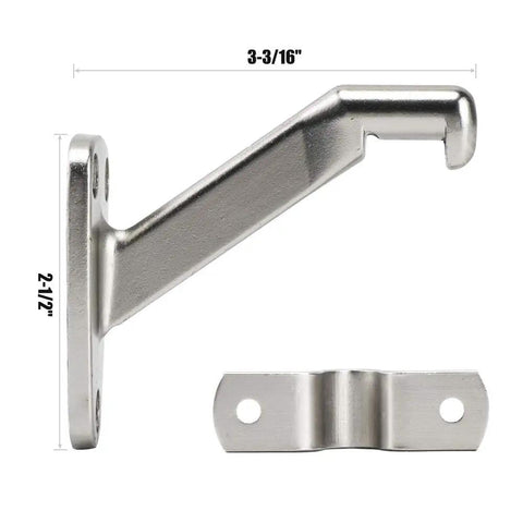Beefy Heavy Duty Handrail Brackets For Stairs Six Pack With Zinc Alloy Construction And Satin Nickel Finish Waterproof And Rust Resistant Staircase Support For Home Or Office