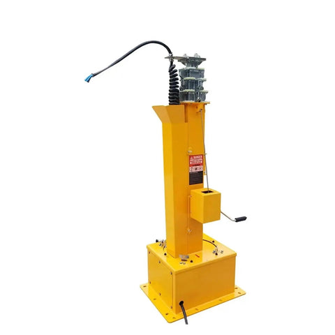 Rock Solid Telescopic Antenna Mast And Heavy Duty Light Lifting Pole featuring smooth glide manual extension in bright yellow.