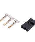 Male JR Plug Kit For Electronic Projects With Gold Plated 3 Pin JR Connectors ABS Shell And Brass Contacts on white background