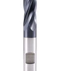 End mill, Accusize, 1/2 in dia, M42 cobalt, TiAlN finish, LOC 1-1/4 in, OAL 3-1/4 in, center-cutting.