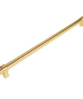 5 Pack Brushed Brass Cabinet Bar Pulls 12-5/8 Inch Center-to-Center, Solid Steel Construction With 14-1/8 Inch Overall Length