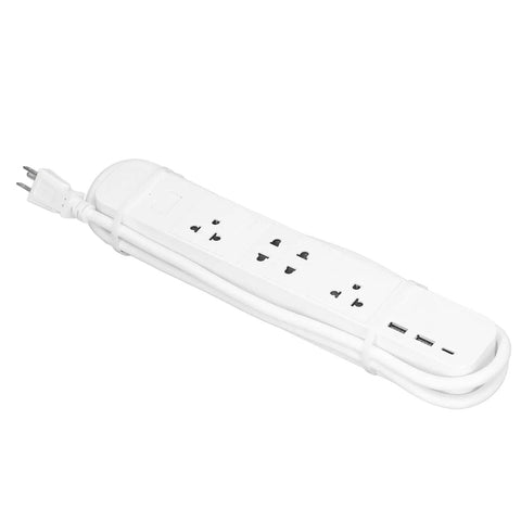 Smart Power Strip With WiFi And Bluetooth Remote Access, Voice Activated Outlets, Quick Charge USB And Type C Ports, App Managed Surge Blocker for easy cable management.