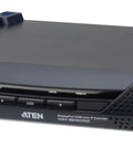 Top Tier 5K Displayport KVM Switch That Runs Over IP For Slick Remote Access And Smooth Multi System Management With High Res Console Control And Fast Plug And Play Setup, angled view showing ports and buttons.