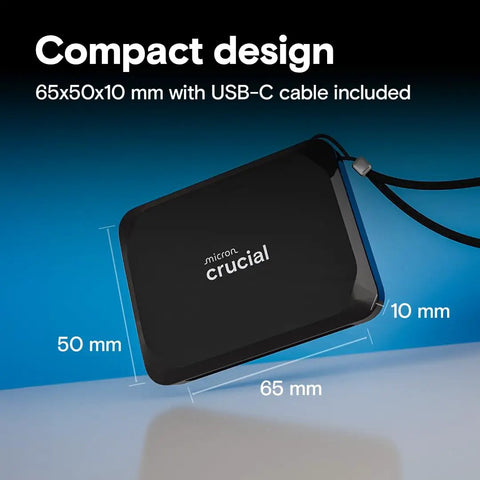 1TB Portable SSD With Blazing 1050 MB Per Second Transfer USB C 3 Point 2 Gen External Solid State Drive with dimensions