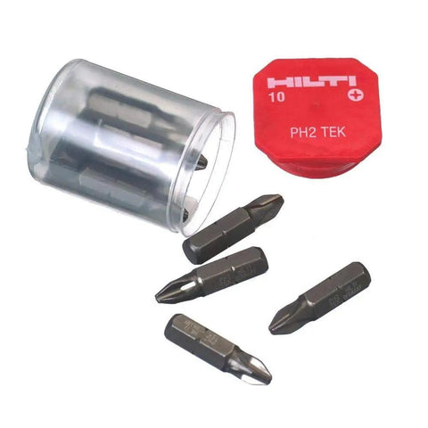 PHL 2 TEK Insert Bit With One Quarter Inch Hex Shank And One Inch Length Pack Of 10 PN 2039032 for impact drills