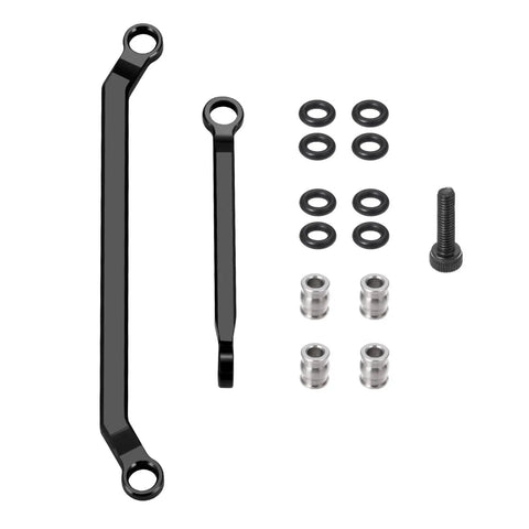 Beefed Up One Eighteenth Aluminum Steering Link Set For Redcat Ascent 18 RC Crawler Upgrade Black Anodized Heavy Duty Precision Engineered For Ultra Smooth Steering And Rock Solid Control Front And Rear Link Replacements, black aluminum links and hardware