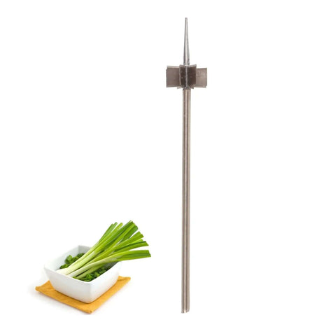 Plum Blossom Onion Cutter Scallion Chopper, stainless steel kitchen tool with vertical rod and blade head