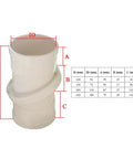 DIY Ready 360 Degree PVC Elbow Joint Pipe Fitting For Water And Drain Lines Fits 50mm 75mm 110mm And 160mm ID Rotating Connector For Home Improvement Projects, white PVC fitting with size chart
