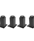 Adjustable Aluminum Sofa Legs 4 Pack For Cabinets And Furniture, Beefy Heavy Duty Feet In Black, Square Base 100mm