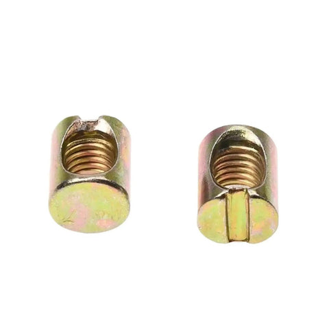 Heavy Duty M8 Barrel Nuts Set of 50 Slotted Cross Dowel Nuts for Beds Chairs and Furniture Projects Zinc Plated Carbon Steel