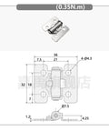 Diagram of Stainless Steel Torque Pivot Hinge With Friction Damping And Free Stop, Positioning Hinge for Cabinets HFK01-32