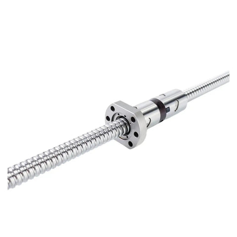 High Performance Double Nut C5 Machined Ball Screw Kit With Cold Rolled RM2505 Precision Ballscrew 2500 Mm Range close-up with DFU2505 Nut