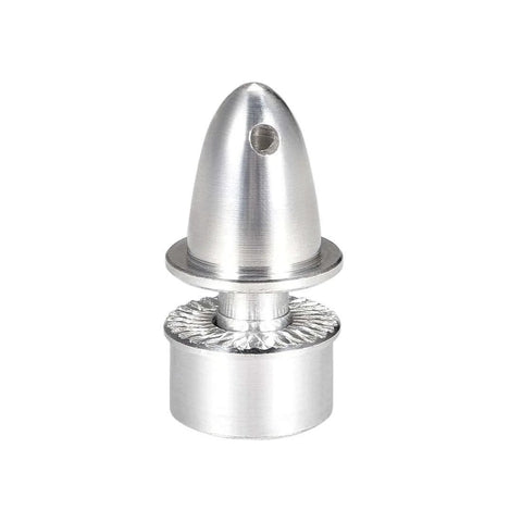 4 Pack Aluminum RC Airplane Propeller Adapters For 3mm Shaft To 5mm Output Axle Spinner Saver For Brushless Motors Easy Install Durable Silver Alloy Great Spare Part For RC Planes And Drones, side view.