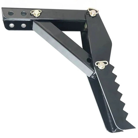 24 Inch Backhoe Thumb Clamp Weld On Folding Adjustable One Half Inch Steel Plate Assembly with Removable Tine Plates and Black Finish