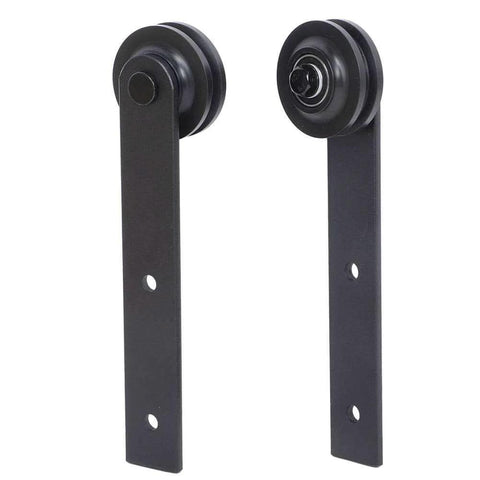 Carbon Steel Sliding Door Track Rail Pulley Wheel Roller Set 2 Pack for Kitchen Bedroom Wardrobe and Storage Room Doors