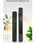 Waterproof Smart Fingerprint Password Biometric Auto Lock for Outdoor Push Pull Sliding Doors Mortise, black finish, app control.
