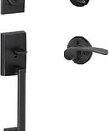 Century Single Cylinder Handleset With Left Hand Merano Lever In Aged Bronze For One And Three Quarter Inch Doors