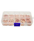 Heavy Duty Flat Copper Washers 50 To 100 Pieces Gasket Kit With Nuts And Bolts For Sump Plug Auto Repair Heat Resistant Universal Fit Sealing Hardware Set For Engine Block Maintenance Legit Pro Move Copper Reliable Performance Sealant Job in organizer case