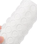 Clear self-adhesive cabinet door bumpers, 0.5 inch diameter, 64 pcs on sheet