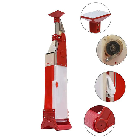Adjustable Handheld Fertilizer Applicator For Garden And Lawn Manual Single Cylinder Planter with red and white details