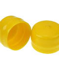 Axle Cap Bearing Cover M143338 for John Deere lawn mower showing durable yellow plastic gearbox shield