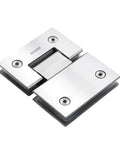 Premium 304 Stainless Steel Shower Door Hinge For 90 To 180 Degrees Featuring A Solid Glass Panel Clamp Bracket Knockout Gold Finish.