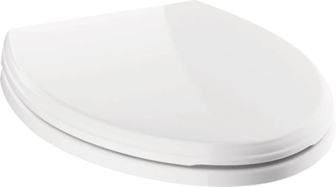White Wycliffe No Slam Slow Close Elongated Toilet Seat With Non Slip Bumpers Soft Close Design Heavy Duty Plastic