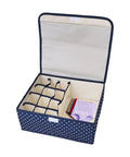 Straight Up The Best Hella Waterproof Oxford Cloth Storage Box For Clothing Organization Featuring 13 Grids To Keep Underwear Bras Socks And Tie Collections Nice And Tidy with polka dots and compartments.