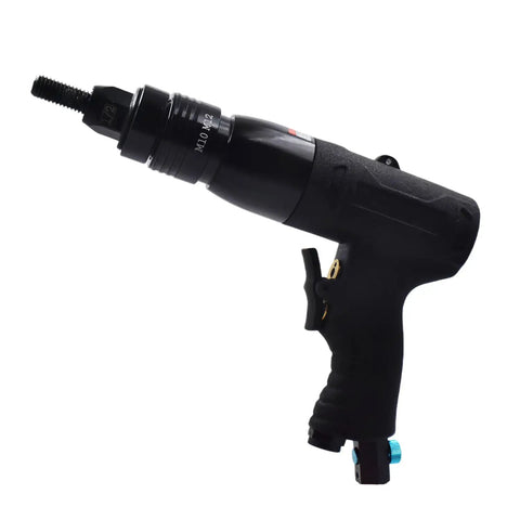 Air Powered Rivet Nut Tool Kit With Half Inch And Three Eighths Mandrels, Pneumatic Pull Setter Fastener Gun, side view