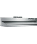Under-Cabinet 30-Inch Range Hood With Two-Speed Exhaust Fan And Light In Stainless Steel For Kitchen Ventilation Delivers Up To 230 CFM And 6.0 Sones with Easy Install and Quiet Modern Look, front view.