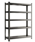 Handles The Daily Grind 5 Tier Adjustable Metal Shelving Unit And Heavy Duty Storage Rack For Industrial Garage Warehouse Home Organization Swallows Two Thousand Pounds Calmly, black metal construction with five shelves.