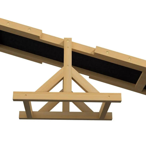 Base structure of the 71 Inch Dog Agility Seesaw Outdoor Training And Exercise Wooden Platform Pro Grade Obstacle Course