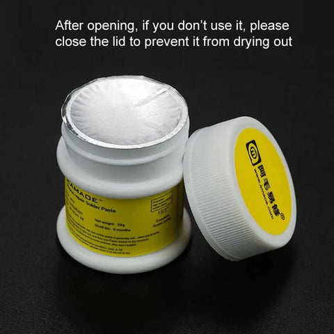 Flux Solder Paste For Mobile Phone Repair Sn63 Pd37 Alloy With Silver Content, 50g jar with lid, closed to prevent drying