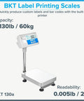 Top Shelf Bench Scale With Integrated Label Printer For Warehouse Work And Manufacturing Floors Hella Precise Heavy Duty Counting And Weighing Solution, 130lb capacity.