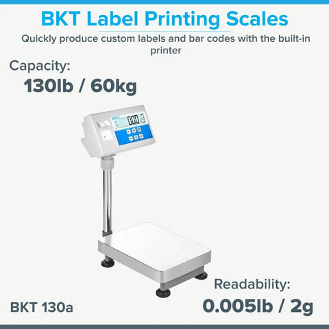 Top Shelf Bench Scale With Integrated Label Printer For Warehouse Work And Manufacturing Floors Hella Precise Heavy Duty Counting And Weighing Solution, 130lb capacity.