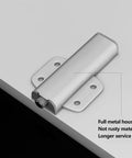 Push To Open Cabinet Latch Set Magnetic Door Touch Latches For Drawer Closure 2 Pack, shown with full metal housing