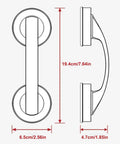 Dimensions of JanTeelGO Portable Suction Grab Bar With Strong Hold, 19.4cm long, 6.5cm wide, designed for easy grip.