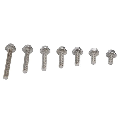 Assorted stainless steel flange bolts from 70 Piece M5 Bolt Assortment Kit With Hex Socket Head Cap And Flange Bolts In Stainless Steel 304 For Heavy Duty Fastening And DIY Projects, Rust Resistant Hardware Set Toolbox Must Have.
