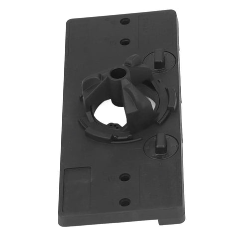 Aramox Hinge Hole Saw Jig For Precise 35mm Cup Drilling With Adjustable Depth Stop And Spacing Options showing black ABS construction.