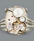 Steampunk Gear Ring With Time Traveler Design Metal Alloy Mechanical Ring Dope Biker Hip Hop Style Unisex Ring Size 10