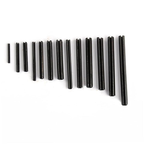 Assorted Roll Pins Kit Slotted Spring Dowel Pins 450 Piece Set in plastic storage case for cogs, wheels, mechanical projects display