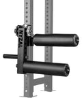 Seated Leg Extension And Curl Machine For Home Gym With Plate Loaded System and adjustable foam pads attached to gym rack
