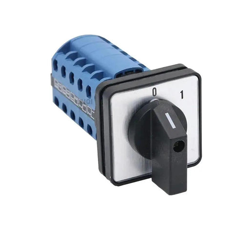 Beefy Heavy Duty 2/3 Gear Reversing Switch With Five Joints, On Off Changeover Cutoff Switch 32A 63A 125A, Two Position Off On, Redundant Safe Shutdown, Ergonomic Quick-Actuation Button, Industrial Grade Power Control for Machinery, blue rotary switch